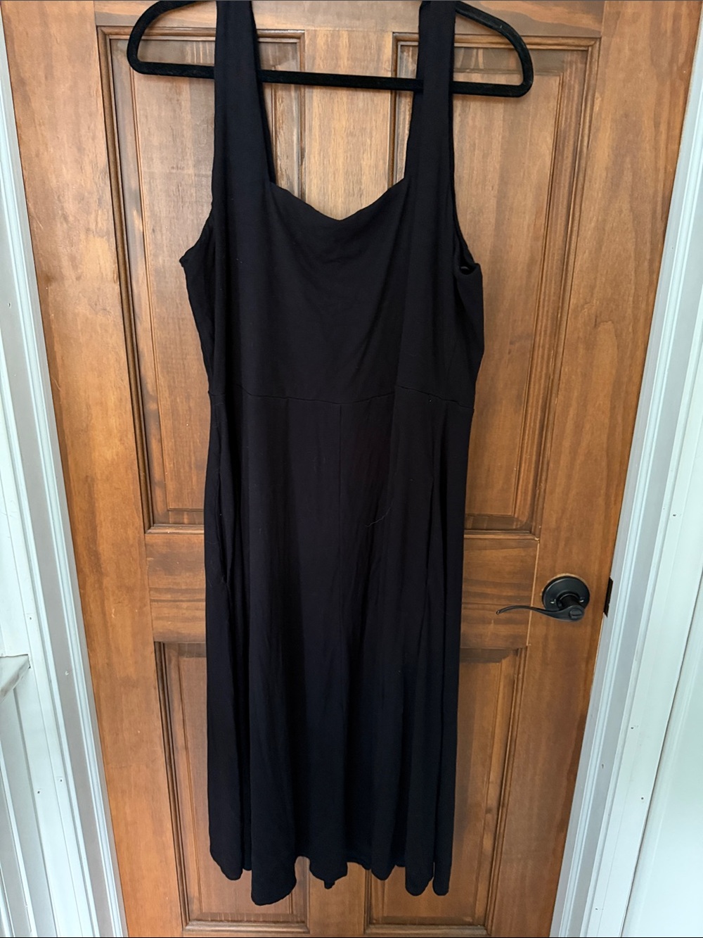 nine britton Black Midi Tank Dress with Scoop Neckline